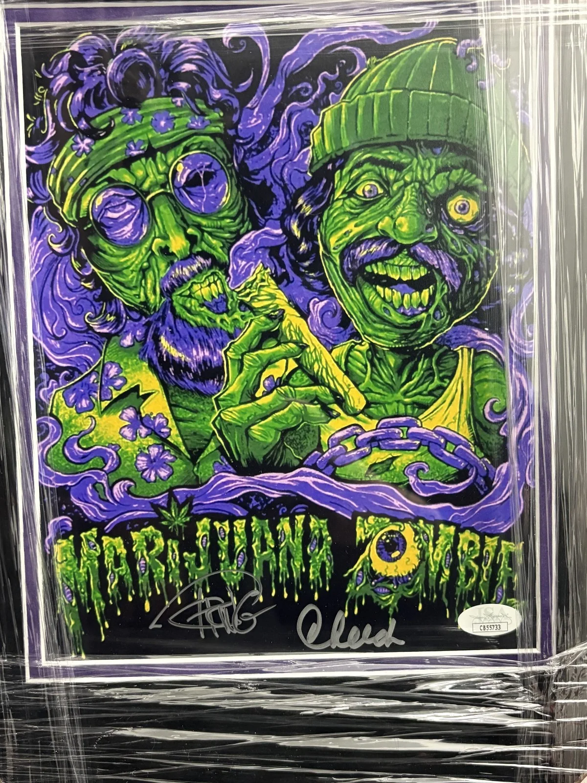 Cheech, Chong — FRAMED & SIGNED Cheech & Chong - Marijuana Zombies JSA Photo Art Print 14" x 17", image 3