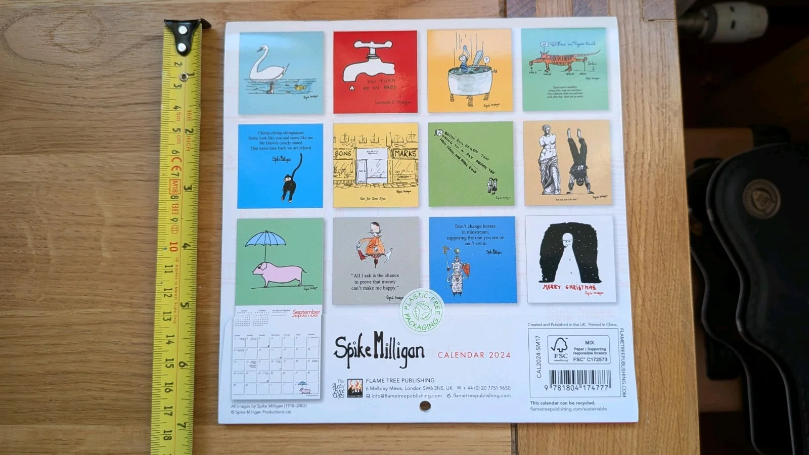 Spike Milligan Mini Wall Calendar 2024 New, image 3