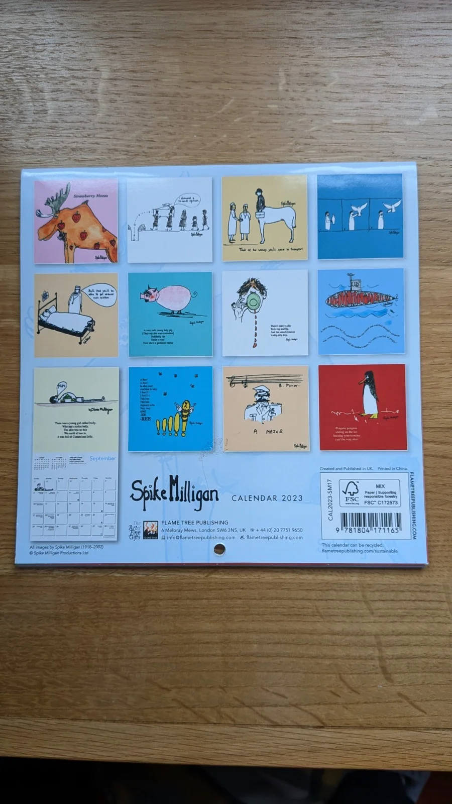 Spike Milligan Mini Wall Calendar 2023 New, image 2