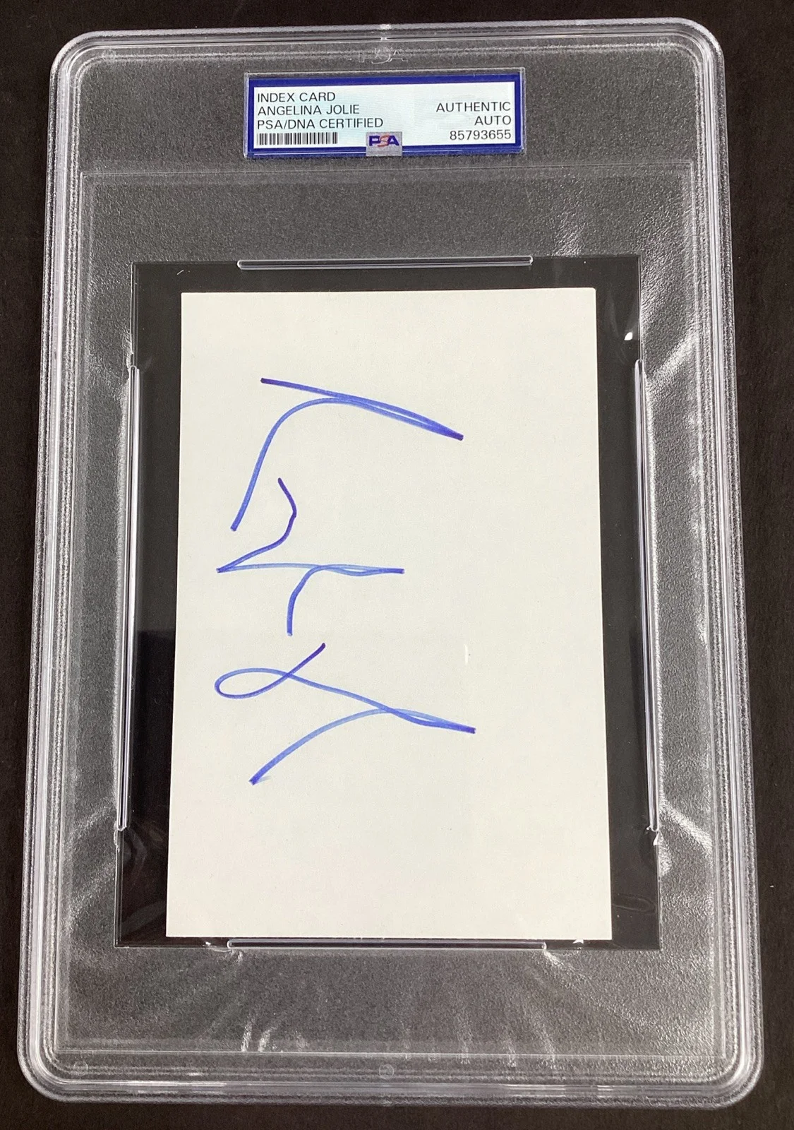 Angelina Jolie — Angelina Jolie Signed 4x6 Index Card Movie Actor Tomb Raider Autograph PSA/DNA