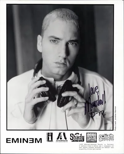 Eminiem — Eminem "Love D-12" Authentic Signed 8x10 Black & White Promo Photo BAS #AA01476, image 4