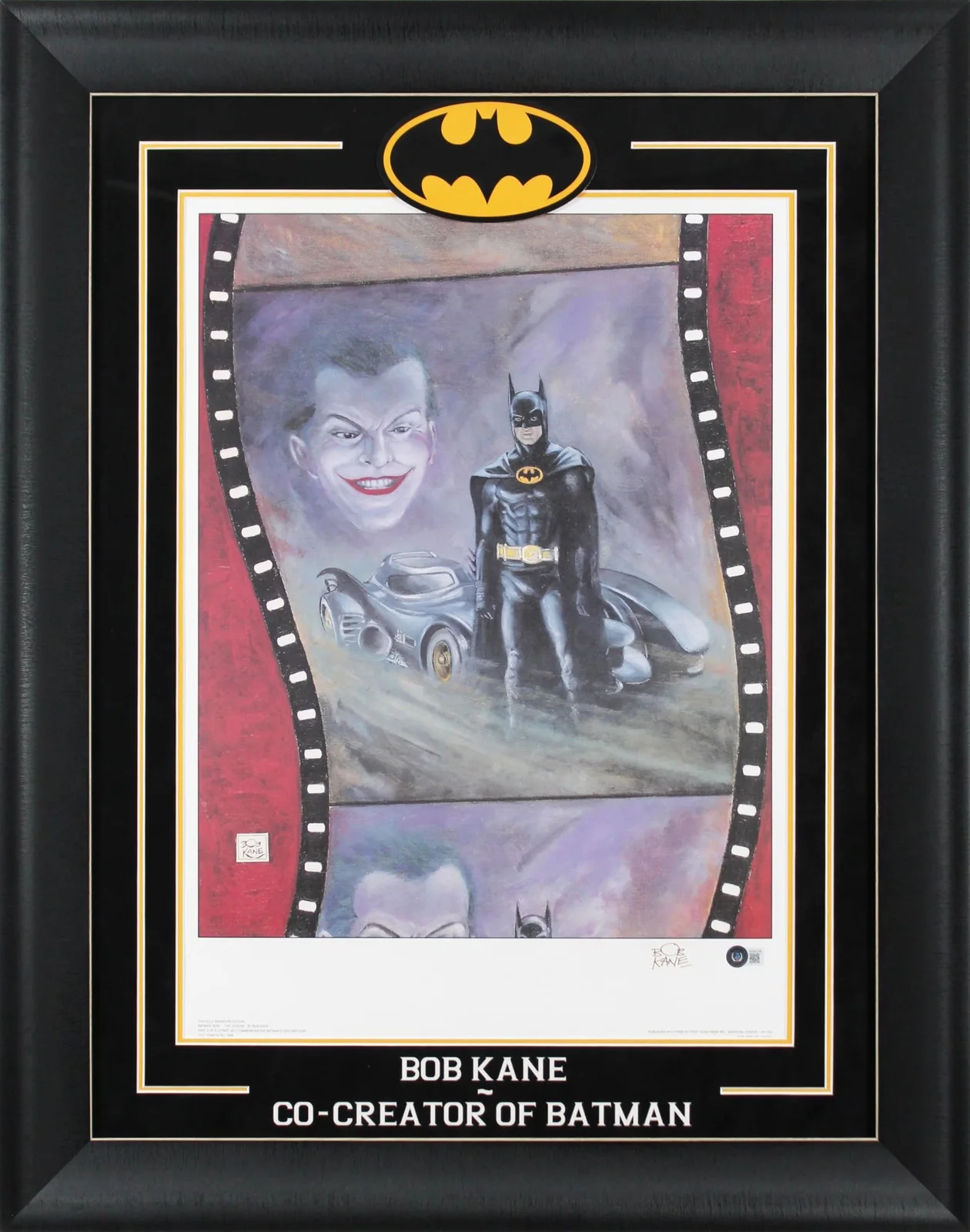 Bob Kane — Bob Kane Batman Authentic Signed & Framed 20.5x24.5 Lithograph BAS #AD64148, image 5