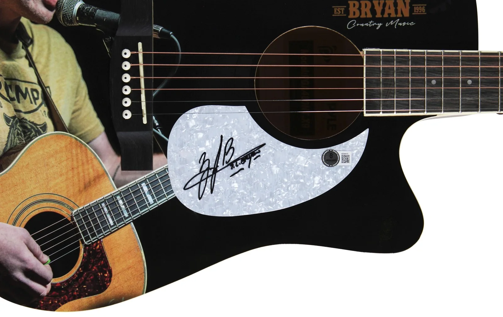 Zach Bryan — Zach Bryan Authentic Signed Custom Acoustic Guitar Autographed BAS LOA #AE64415, image 2