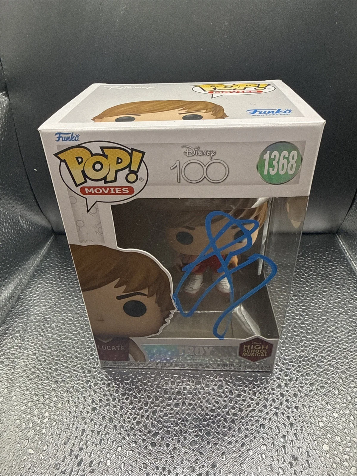 Zac Efron — Zac Efron signed auto Funko Pop Movies 1368 Troy High School Musical
