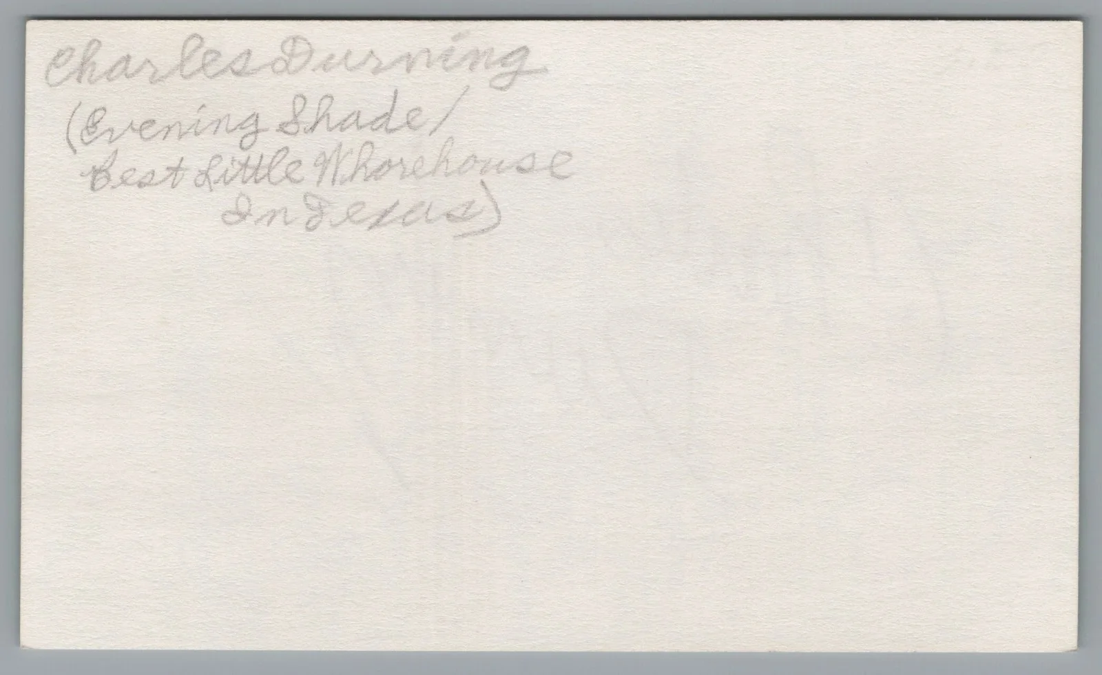 Charles Durning — Charles Durning Signed 3x5 Index Card Dog Day Afternoon Autographed, изображение 2