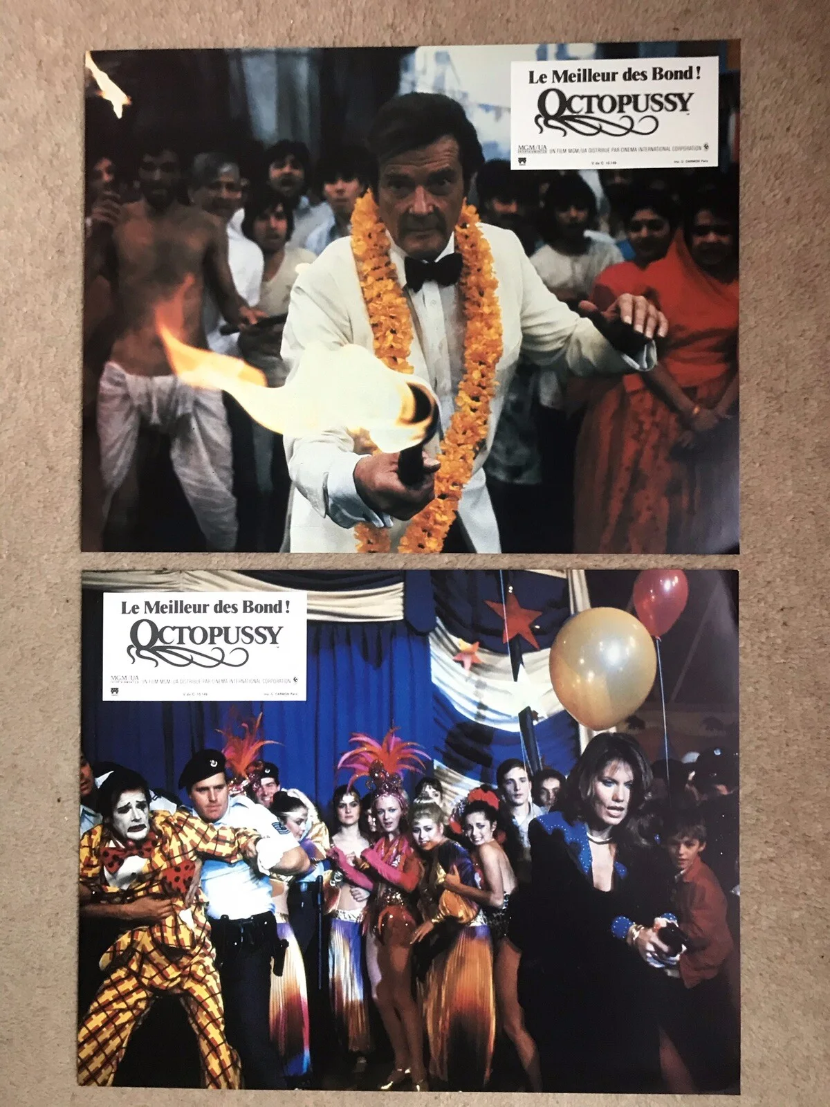8 James Bond Octopussy French Lobby Cards In Envelope, image 4