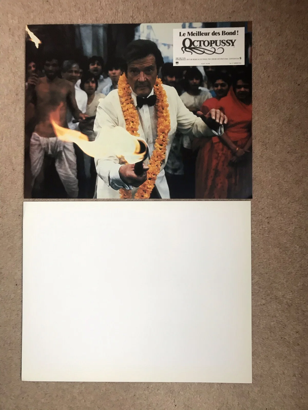 8 James Bond Octopussy French Lobby Cards In Envelope, image 5