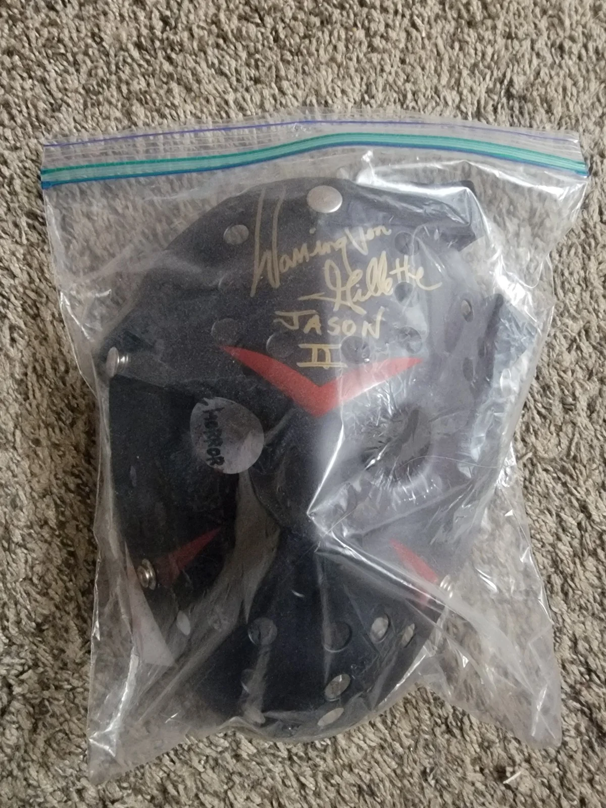 Warrington gillette — warrington gillette signed jason mask w/ coa and photo