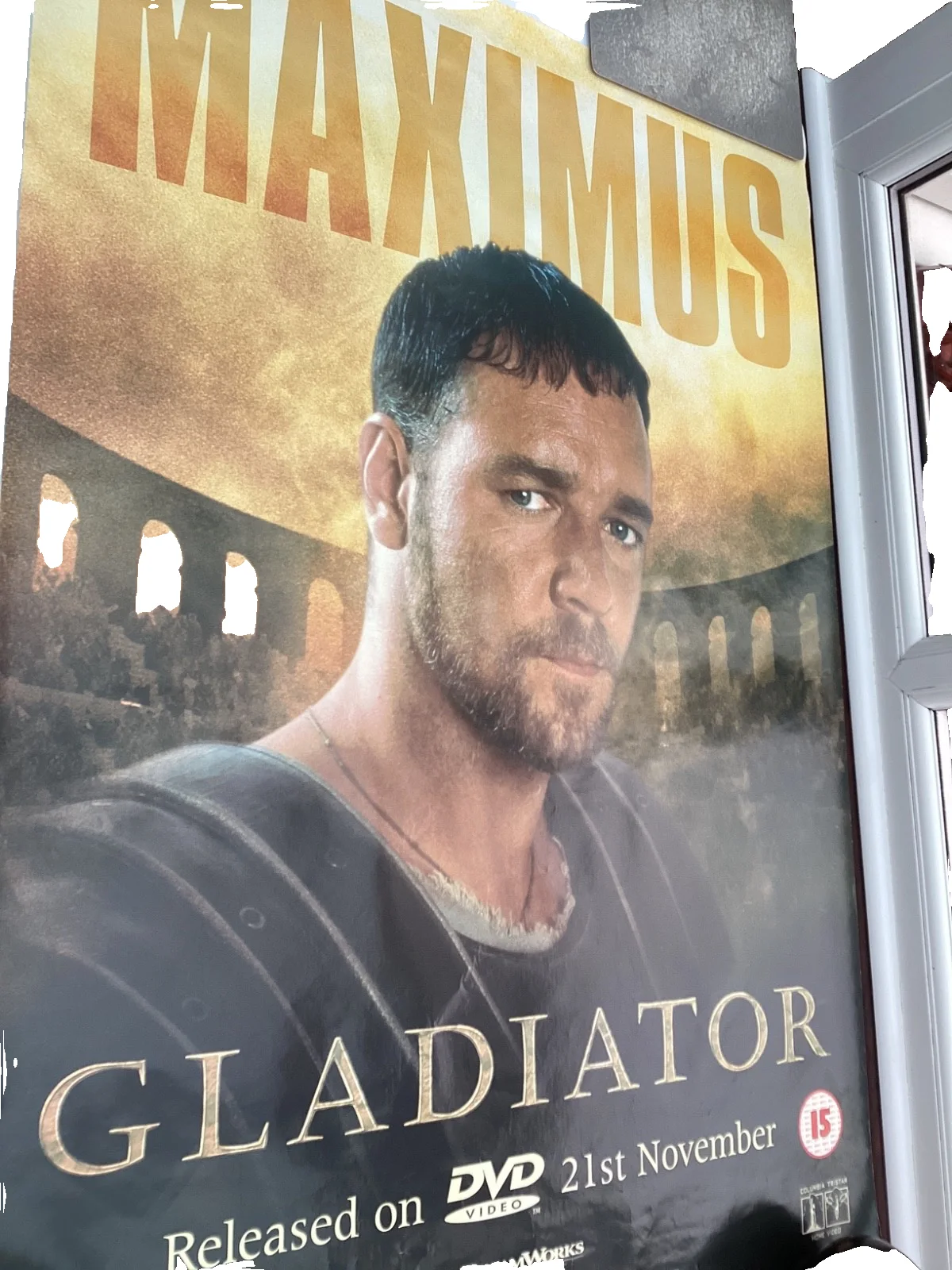 Rare Gladiator Movie Poster Russell Crowe Maximus 2000 DVD Release NEW, image 2
