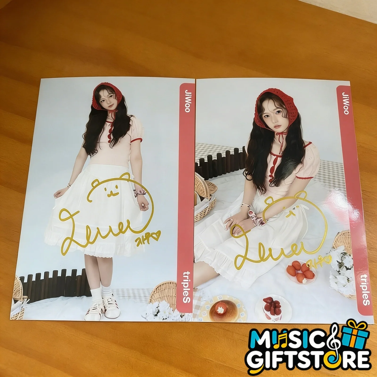 tripleS Jiwoo Autographed Signed Photo Picture K-POP 4*6 2025A #MUGS, изображение 2