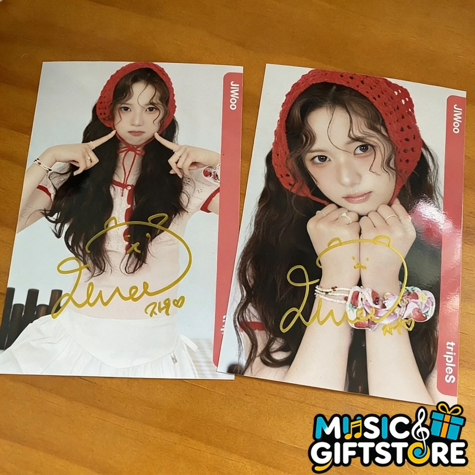 tripleS Jiwoo Autographed Signed Photo Picture K-POP 4*6 2025B #MUGS, изображение 2