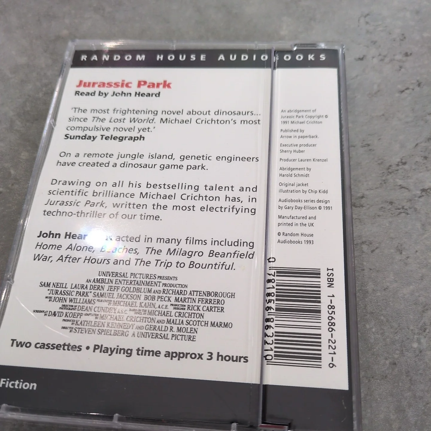 Jurassic Park ORIGINAL 1993 double cassette tape audiobook (Michael Crichton), изображение 2
