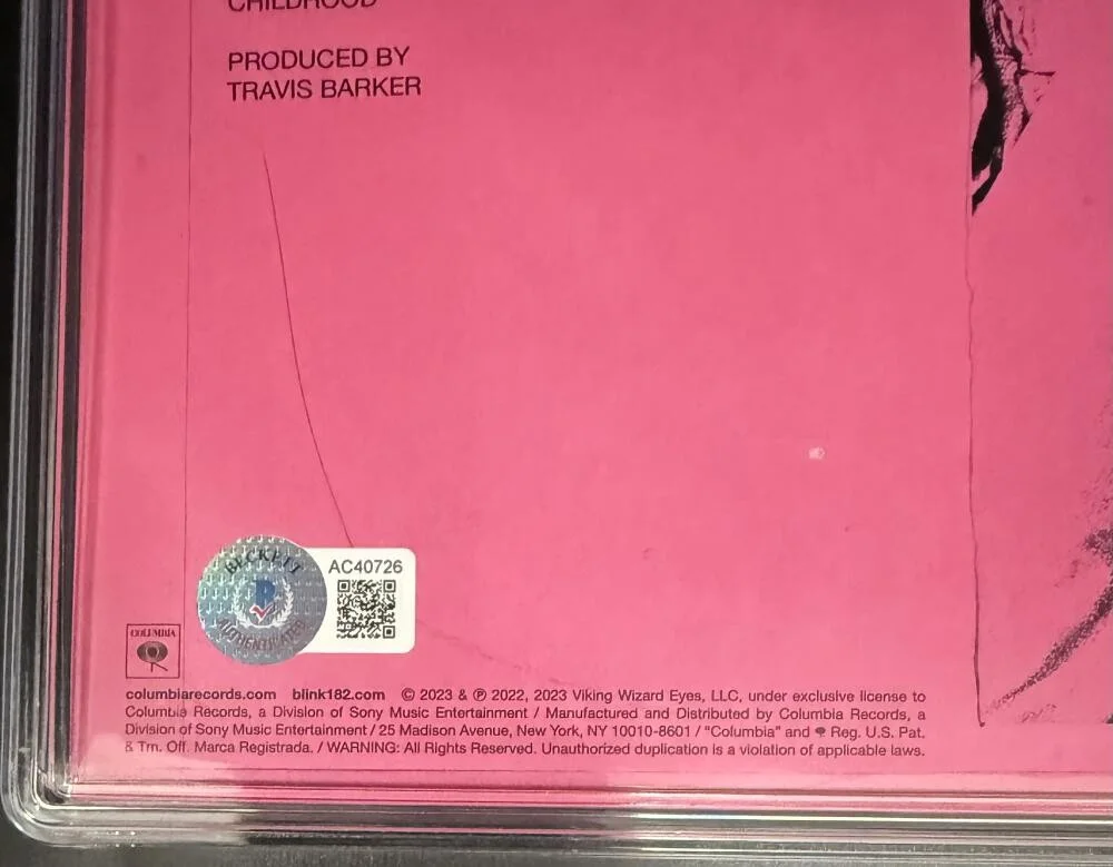 Blink 182 — Blink 182 Full Signed Autograph One More Time Vinyl Record Album LP AMG Beckett, image 2