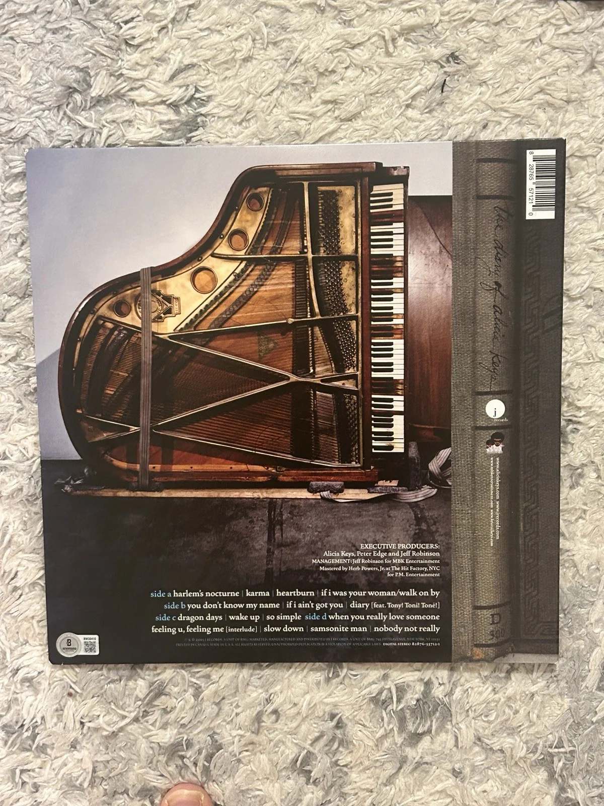 ALICIA KEYS SIGNED THE DIARY OF ALICIA KEYS VINYL LP BECKETT COA, изображение 3