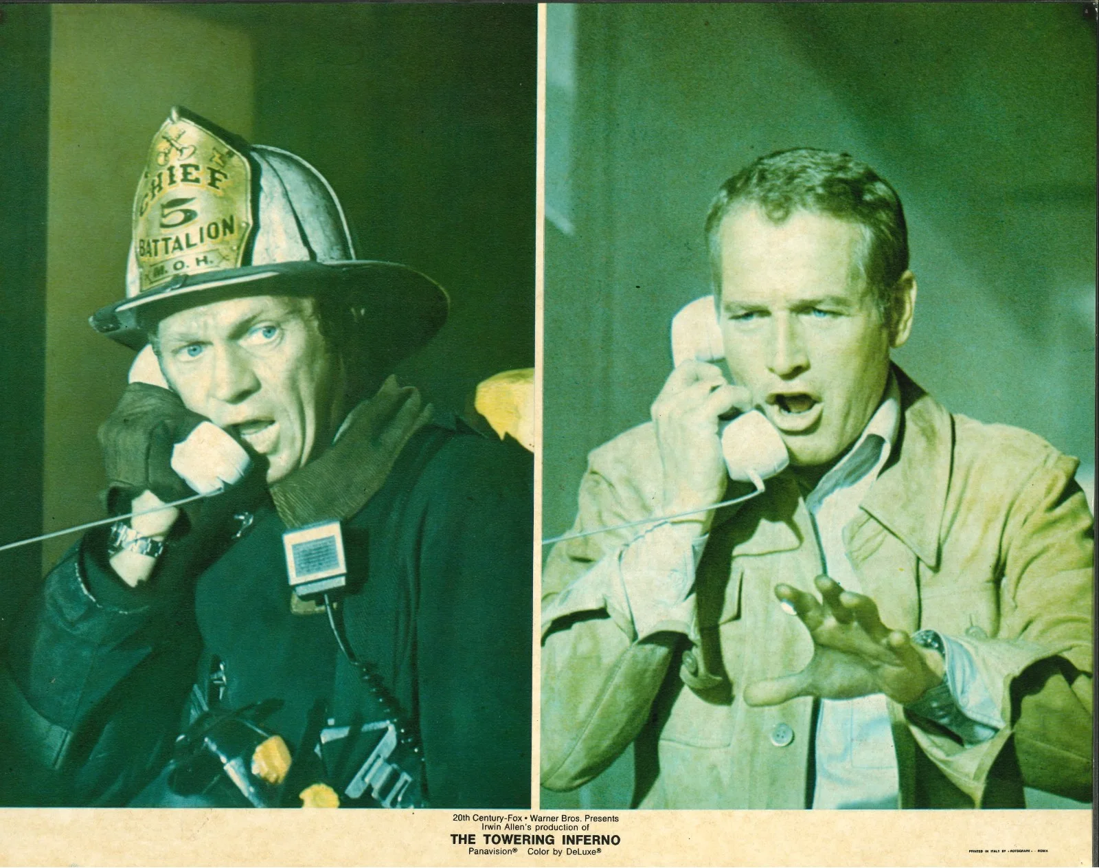 Towering Inferno 7x ORIGINAL US Lobby Cards Paul Newman Steve McQueen, image 2