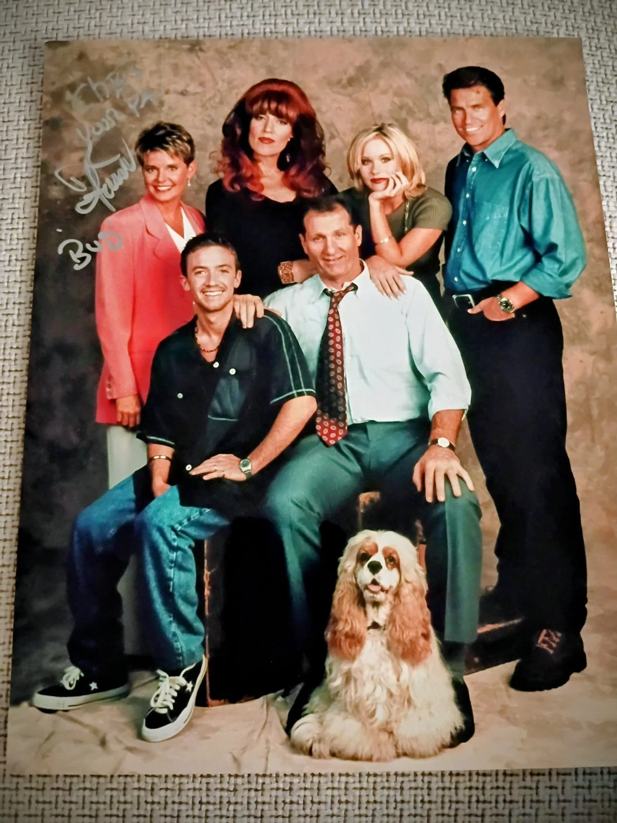 Married With Children Cast Photo Signed By David Faustino w Original Show Ticket, изображение 2