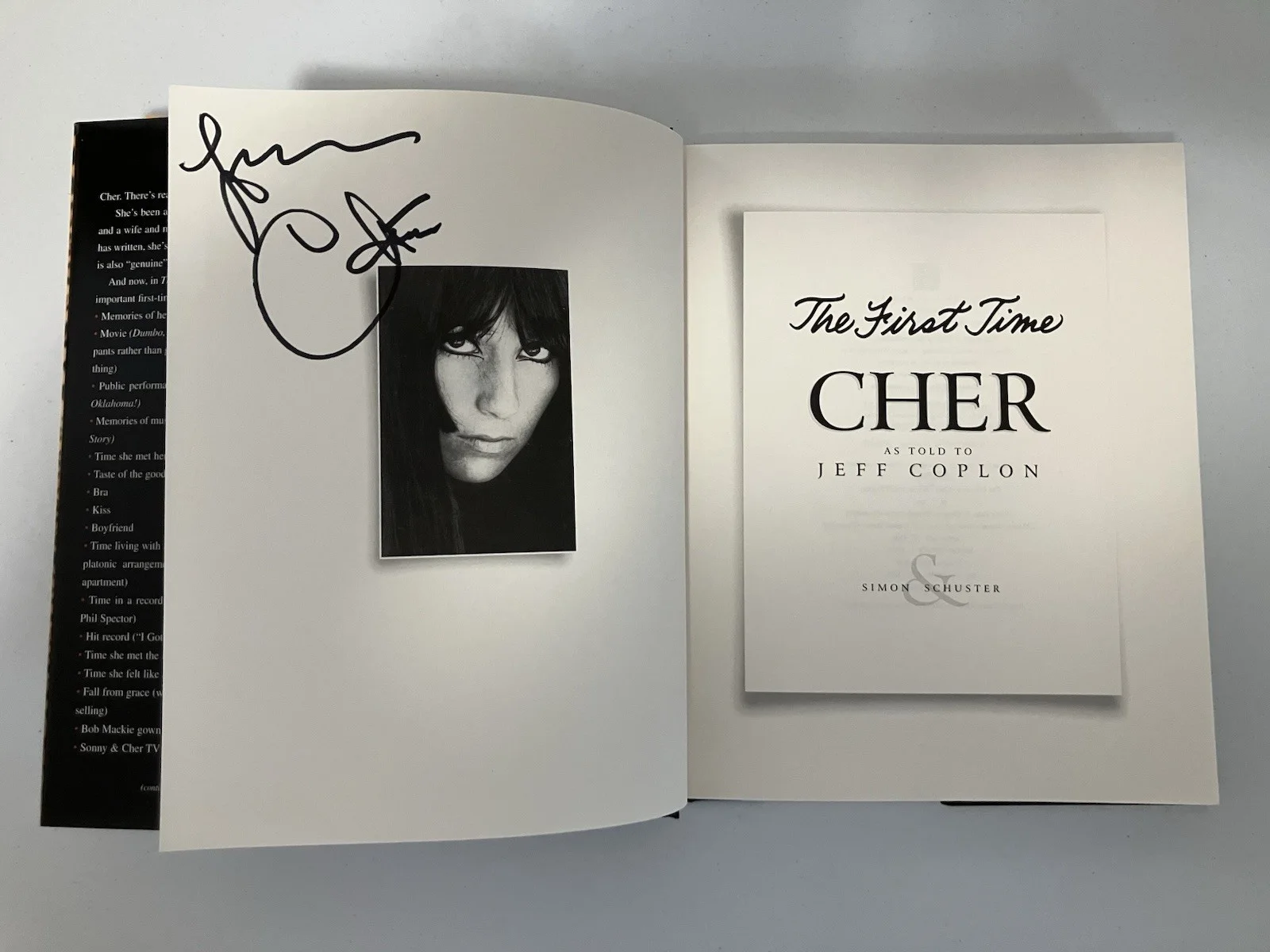 CHER SIGNED/AUTOGRAPHED THE FIRST TIME BOOK WITH COA, image 2