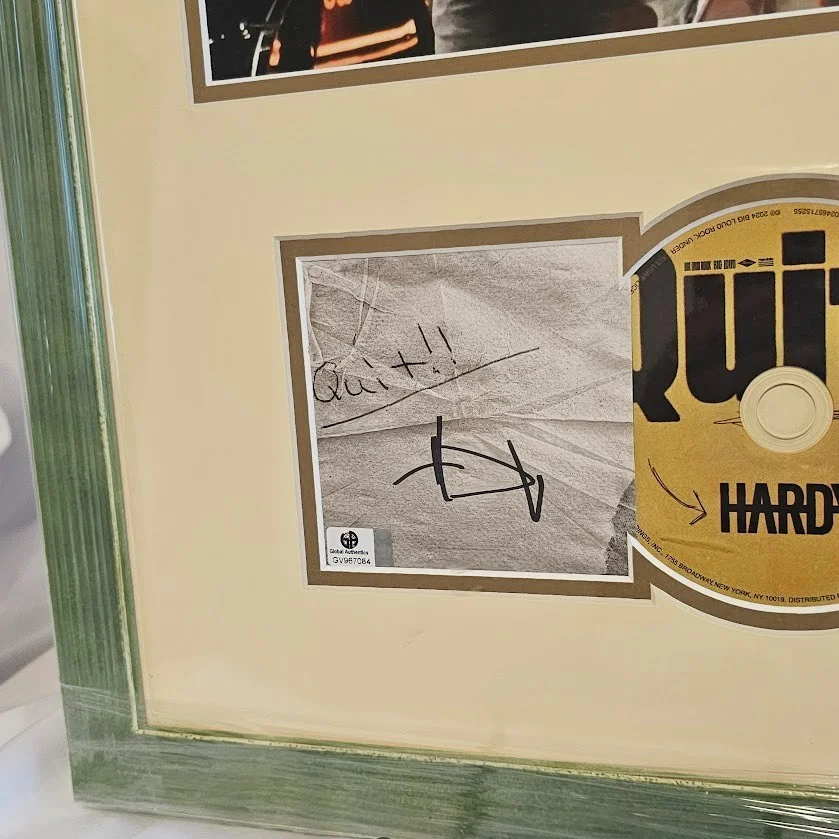 Hardy Signed Autographed Quitt!! CD Framed Global Authentics COA, image 2