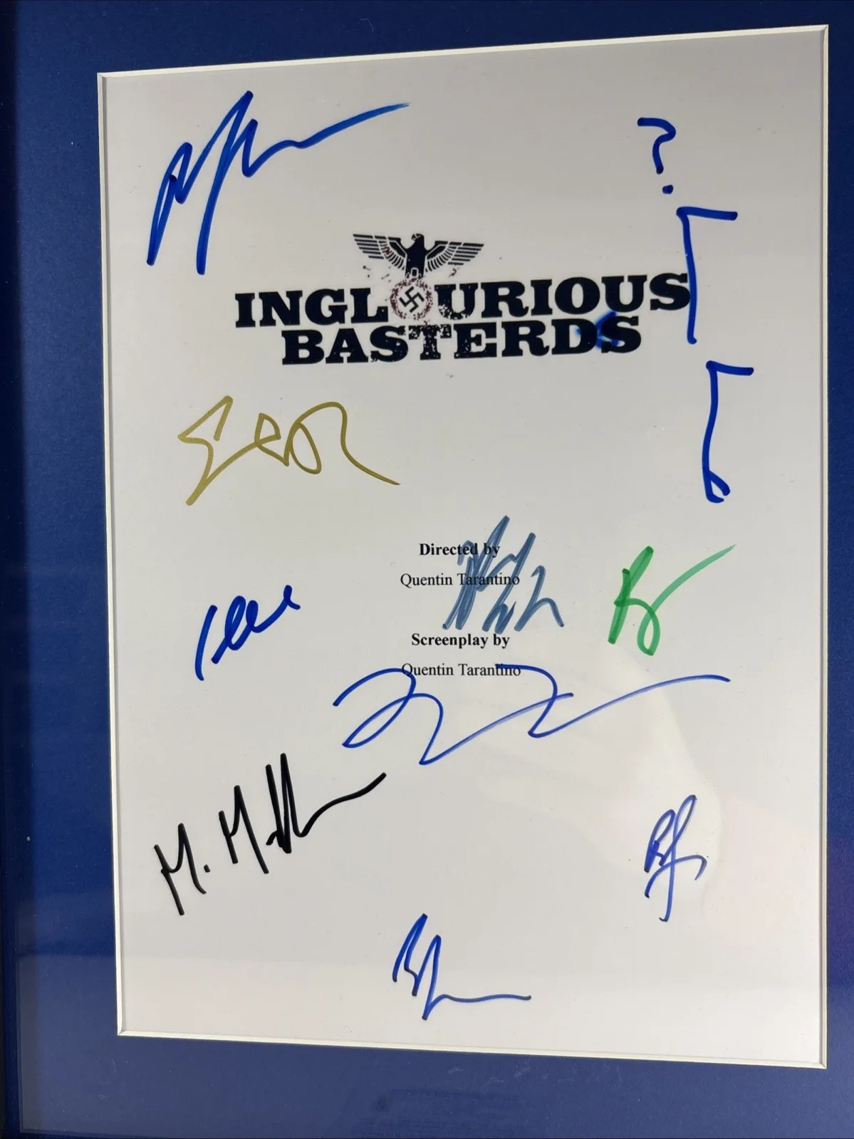 Brad Pitt — Inglorious Bastards Autographed Movie Script Brad Pritt Quentin Tarantino COA, image 2