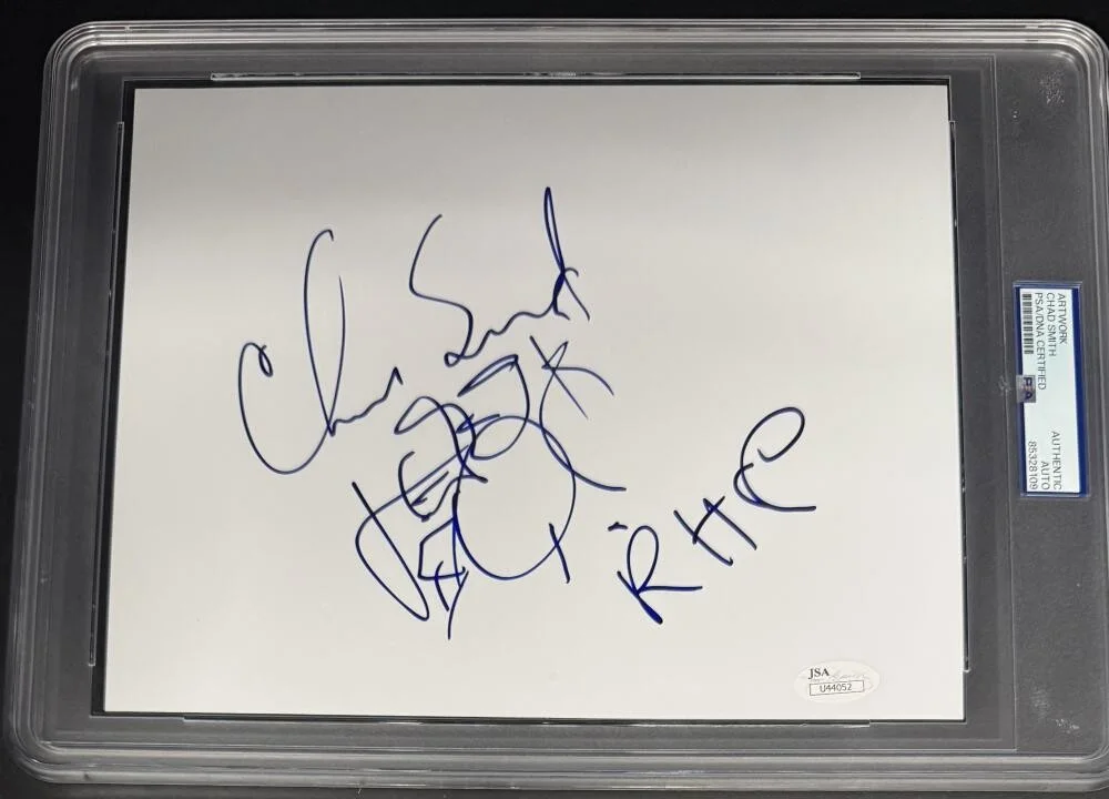 Chad Smith — Chad Smith Red Hot Chili Peppers Signed Autograph PSA/DNA Encapsulated Sketch