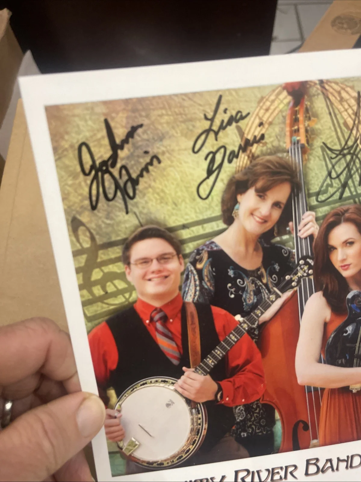 Trinity River Band Signed Autographed Promo Poster Photo Bluegrass Jonah Lisa, image 2