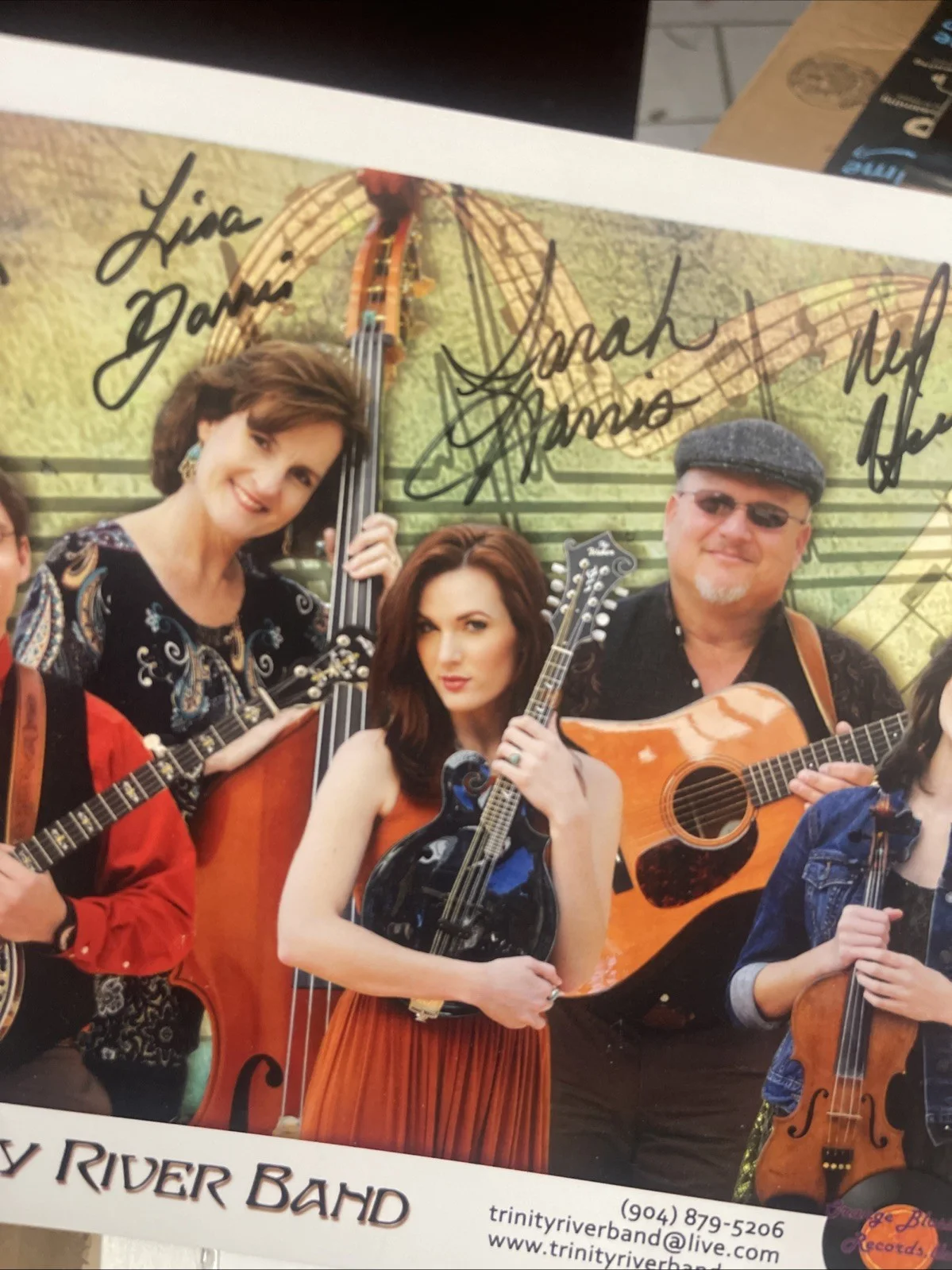 Trinity River Band Signed Autographed Promo Poster Photo Bluegrass Jonah Lisa, image 3