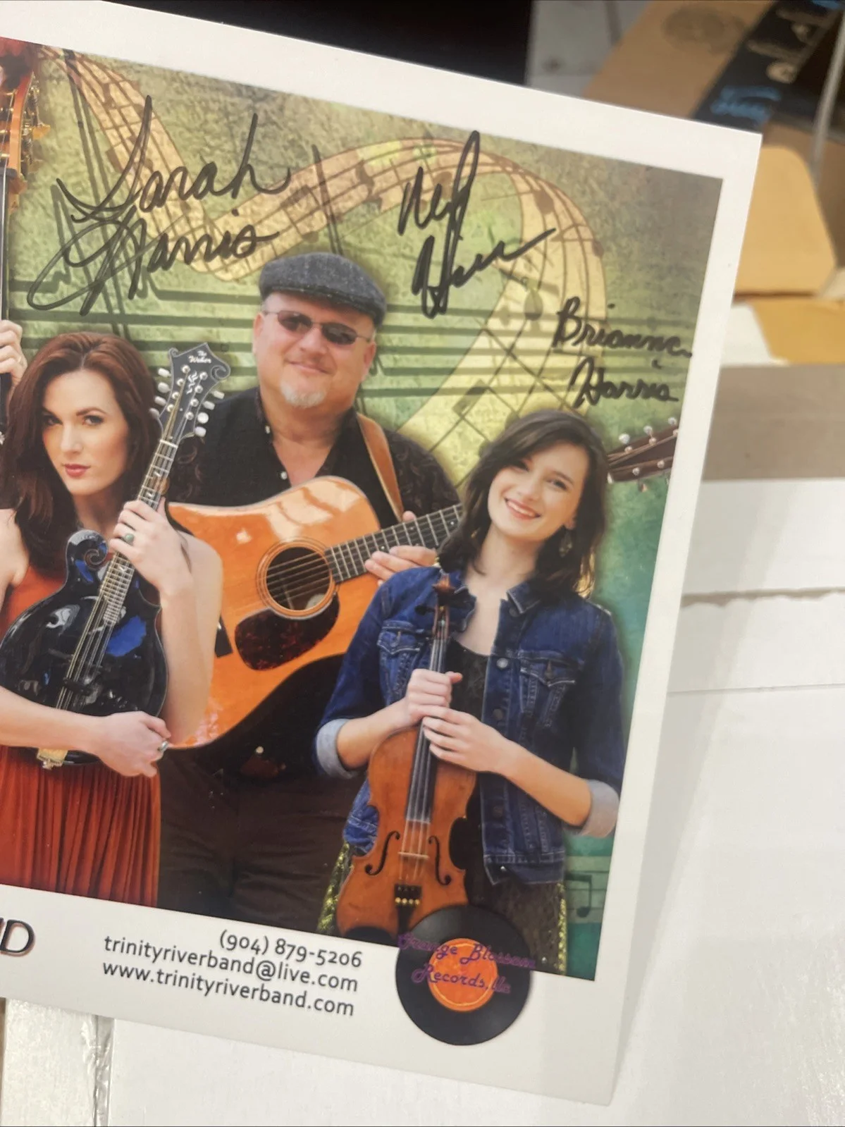 Trinity River Band Signed Autographed Promo Poster Photo Bluegrass Jonah Lisa, image 4