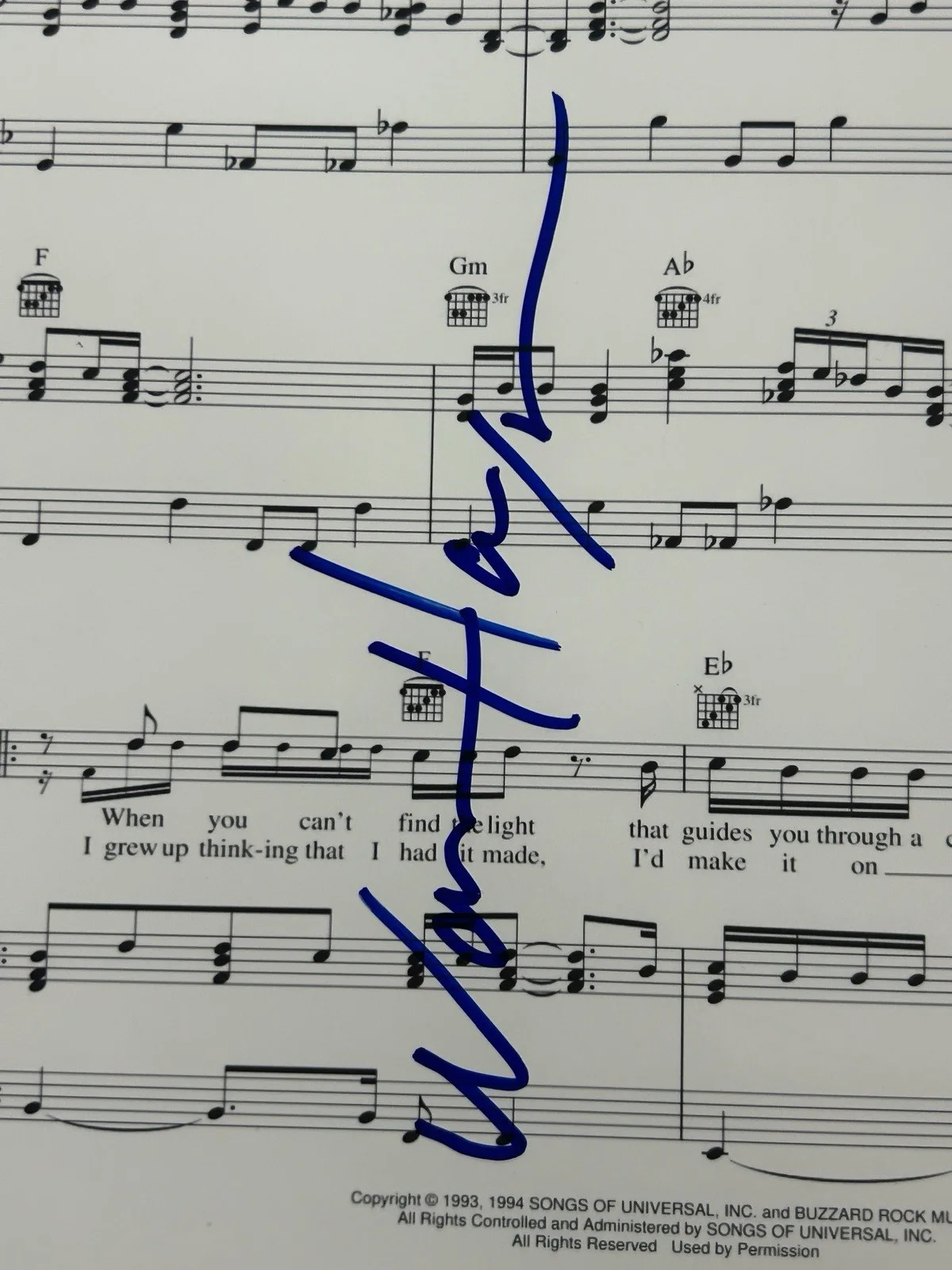 Warren Haynes — Warren Haynes Signed Autograph Soul Shine Sheet Music Beckett COA, изображение 3