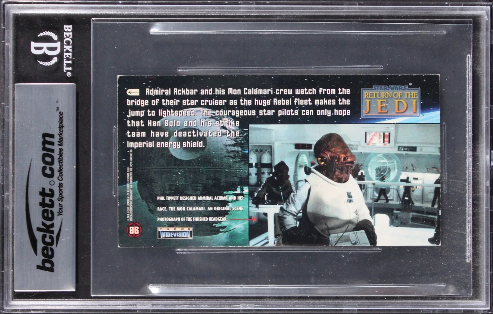 Tim Rose, Gerald Home — (2) Rose & Home Signed 1996 Star Wars ROTJ #86 Card Auto Graded 10! BAS Slabbed, изображение 2