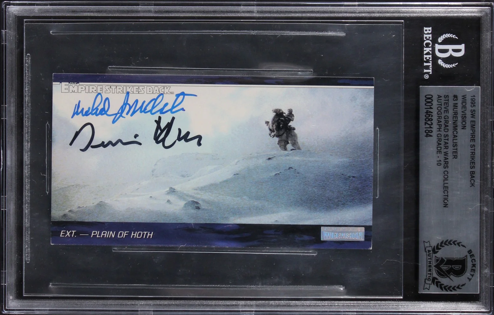 Dennis Muren & Michael J. McAlister — (2) Muren +1 Signed 1996 Star Wars ESB Widevision #3 Card Auto 10! BAS Slabbed