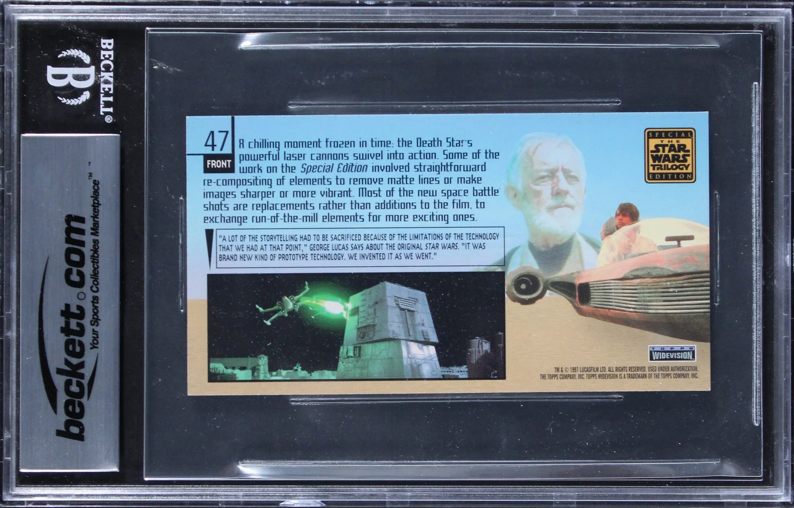 Byron Werner, Jonathan Seay, Caleb Aschkynazo, Bruce Green — (4) Werner +3 Signed 1997 Star Wars Trilogy SE #47 Card Auto GM 10! BAS Slabbed, изображение 2