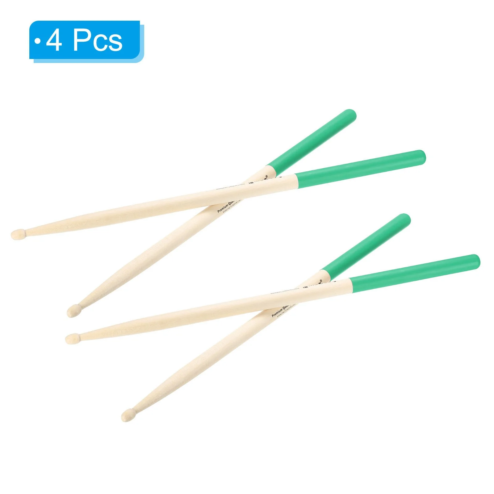 Wood Drumstick Anti Slip Handle Grips Drum Stick Wrap 5A Green 2 Pair, image 3