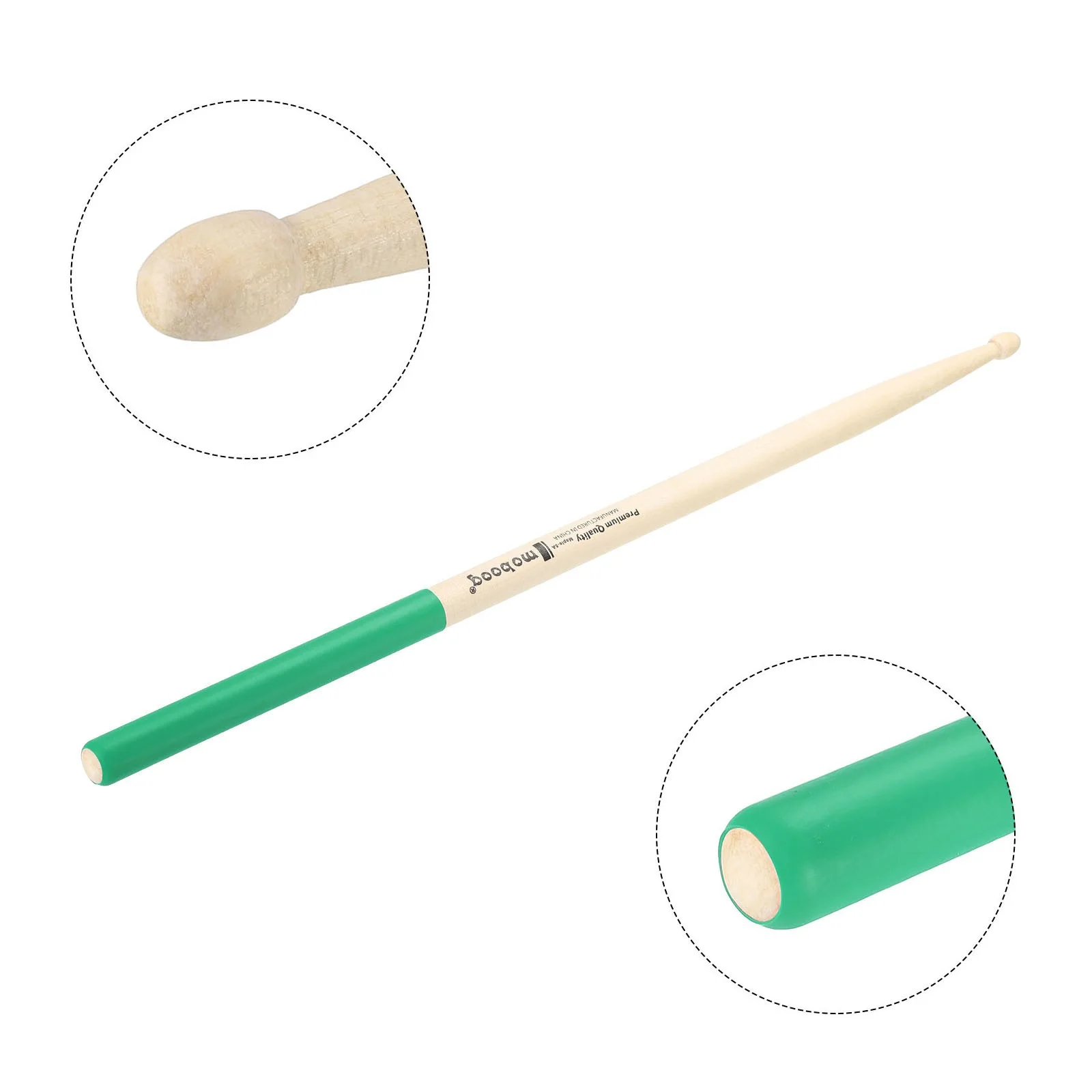 Wood Drumstick Anti Slip Handle Grips Drum Stick Wrap 5A Green 2 Pair, image 4