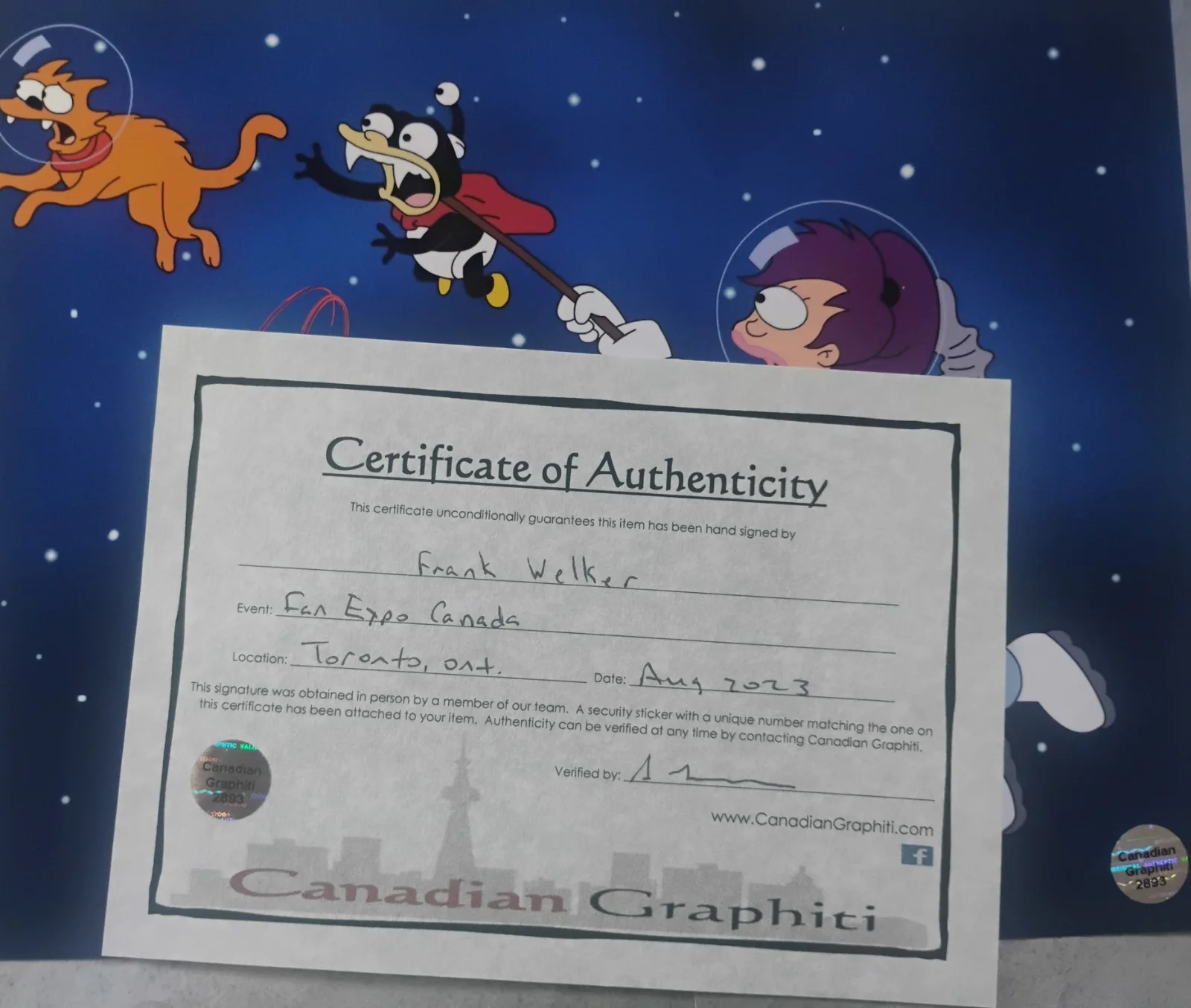Frank Welker Hand Signed 8x10 Photo COA Futurama NO US TARIFFS, изображение 4
