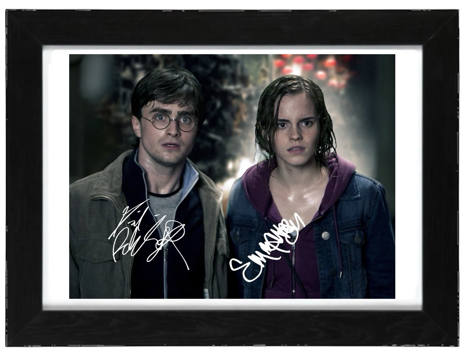 Emma Watson and Daniel Radcliffe Signed Autograph PHOTO Pre Print 6x4/A4/ Framed, изображение 2