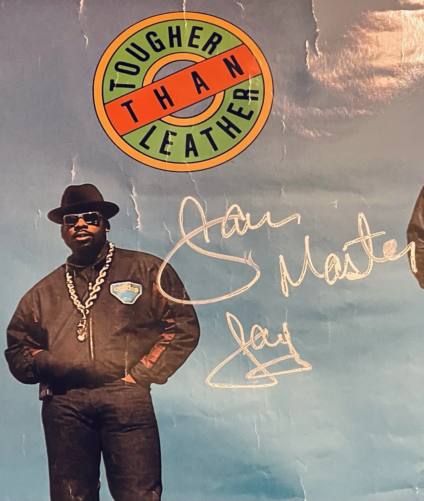 Jam Master Jay Autographed RUN DMC 1988 Poster TOUGHER THAN LEATHER Beckett COA, изображение 2