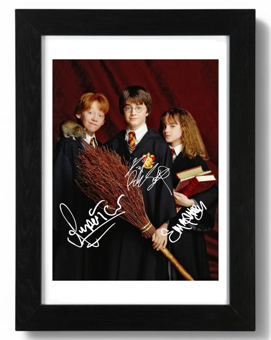Emma Watson, Radcliffe, Grint Signed Autograph PHOTO Pre Print 6x4/A4/ Framed, изображение 3