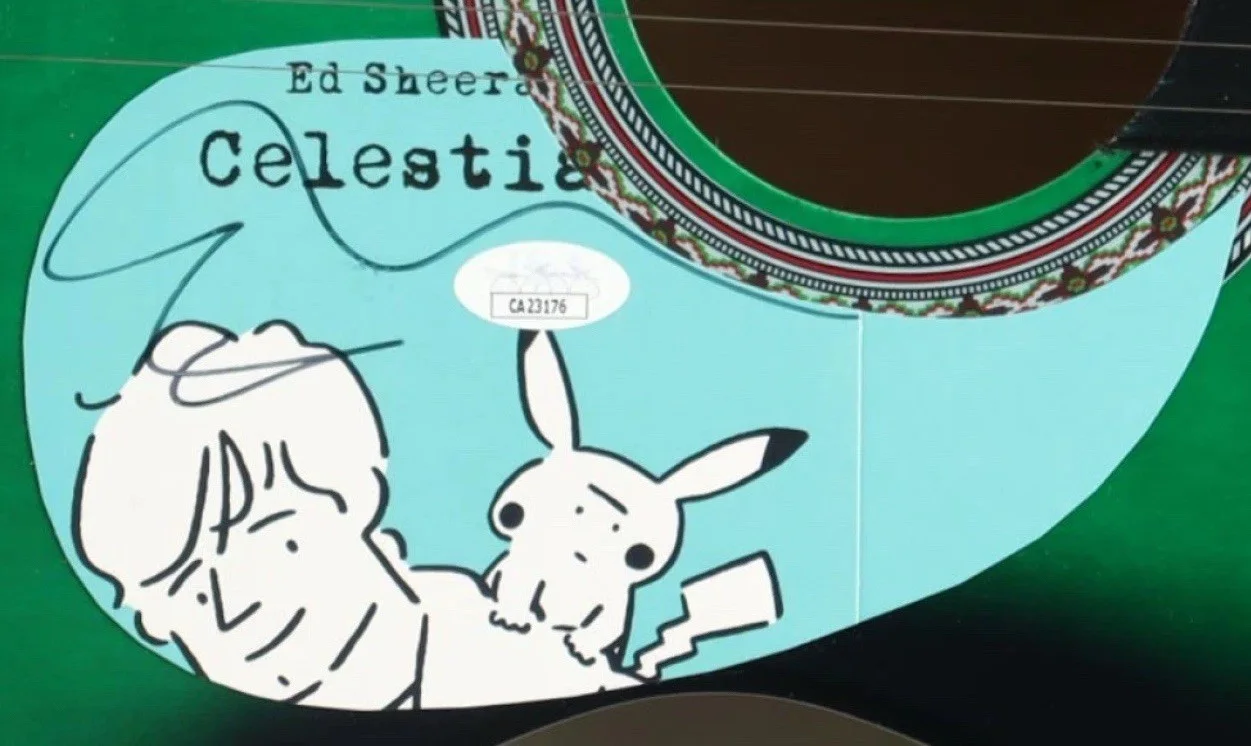 Ed Sheeran Signed Acoustic Guitar Pickguard JSA Certified Autograph, image 2
