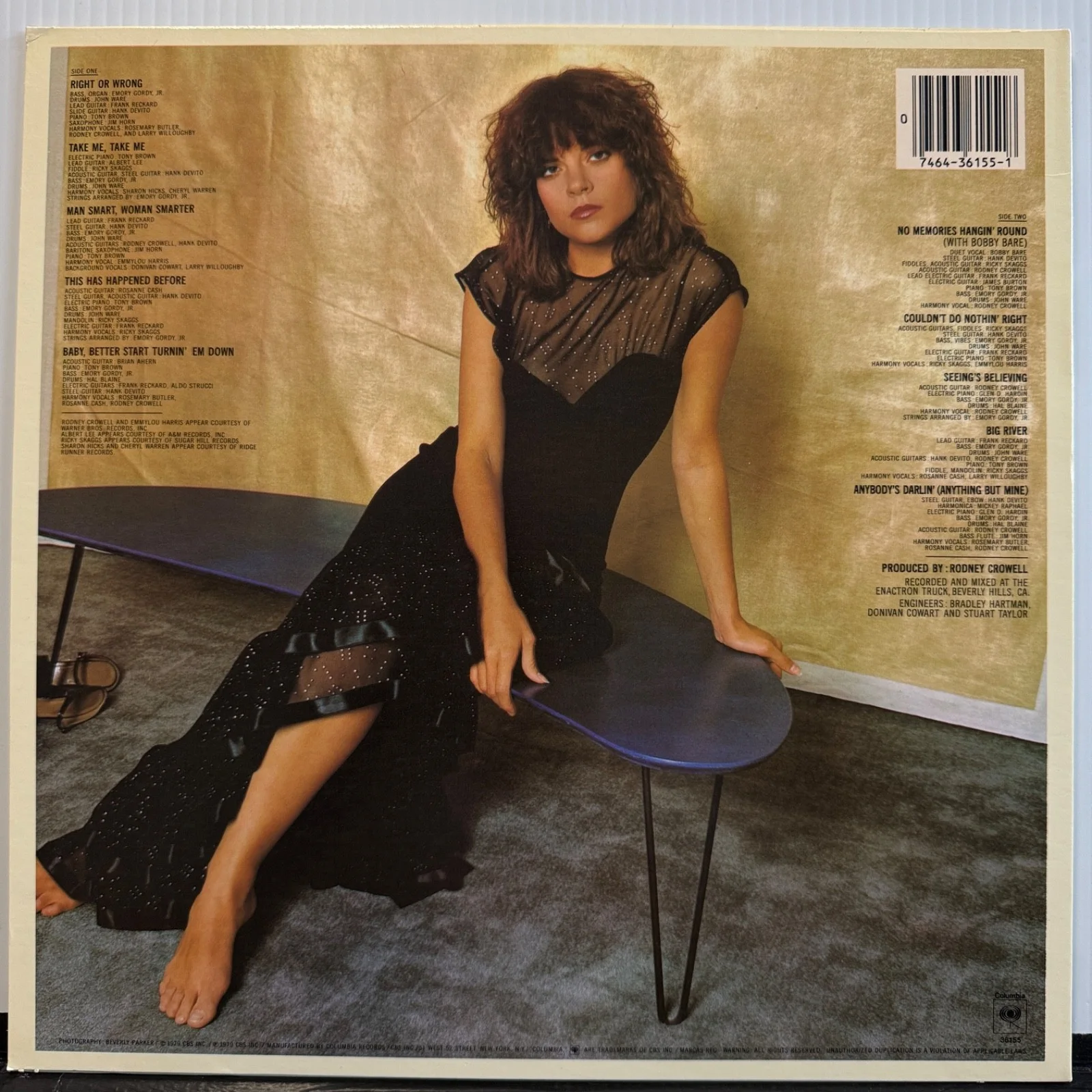 AUTOGRAPHED - ROSANNE CASH "Right Or Wrong" US VINYL AUTO'd TO MIRO on cover NM, изображение 3