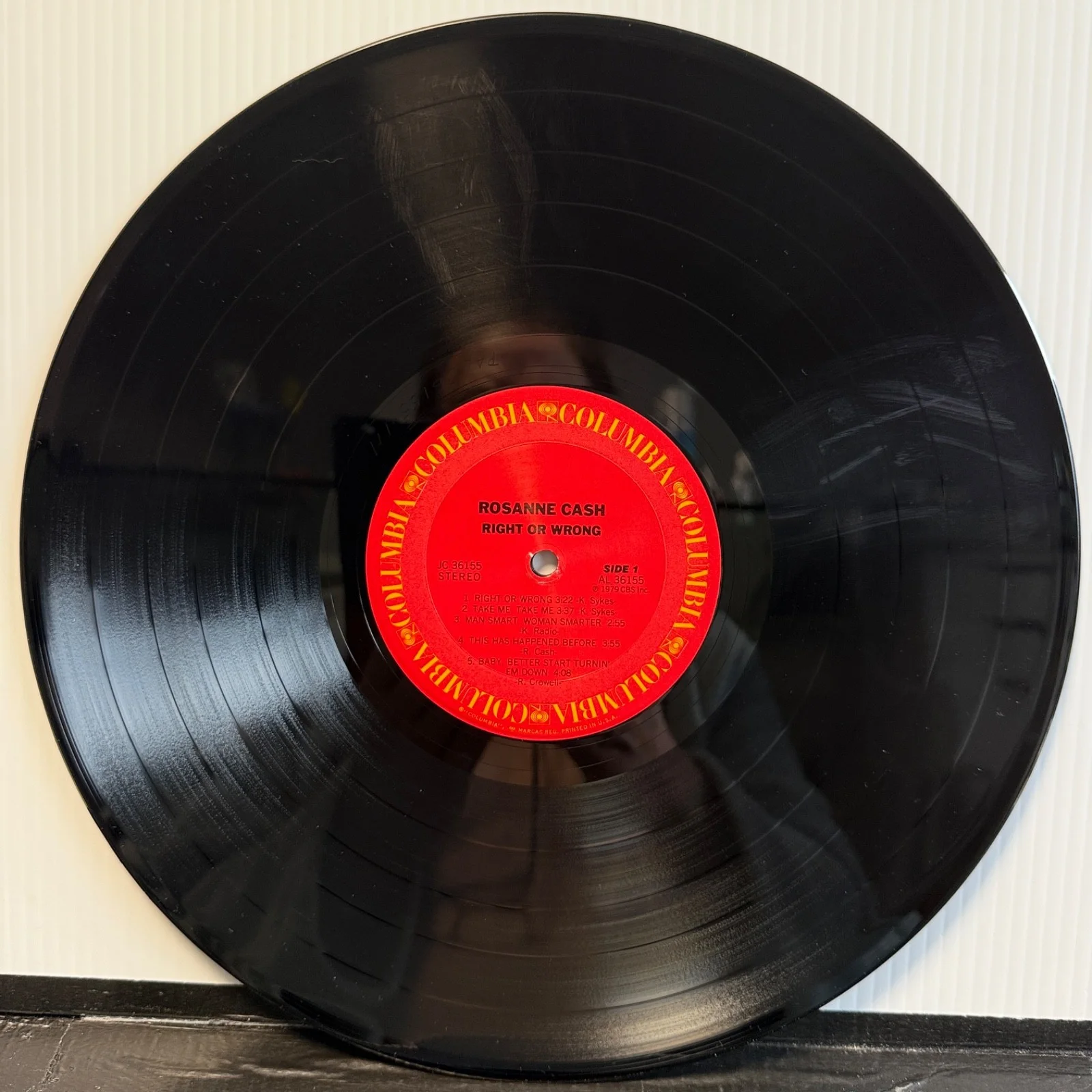 AUTOGRAPHED - ROSANNE CASH "Right Or Wrong" US VINYL AUTO'd TO MIRO on cover NM, изображение 4