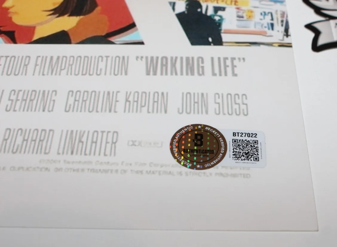 DIRECTOR RICHARD LINKLATER SIGNED 'WAKING LIFE' 12x18 MOVIE POSTER BECKETT COA, изображение 3