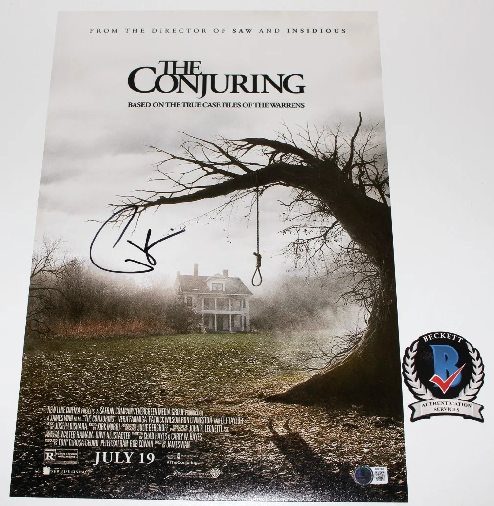 PATRICK WILSON SIGNED 'THE CONJURING' 12x18 MOVIE POSTER HORROR BECKETT BAS COA, image 2