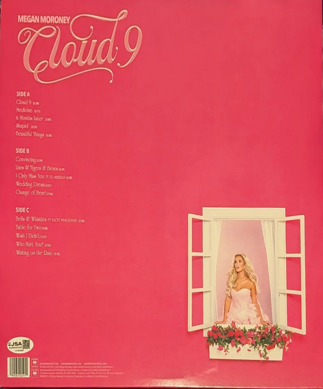 Megan Moroney Signed Cloud Nine 9 Vinyl Record LP Album Autographed JSA COA, image 2