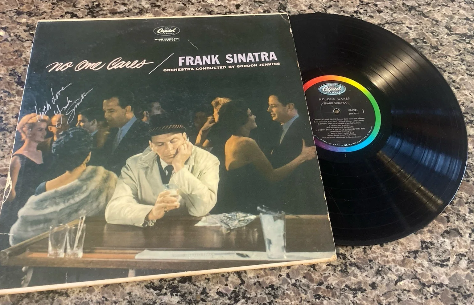 Framed Frank Sinatra No One Cares - Album Signed with COA Rare Vinyl!, изображение 5
