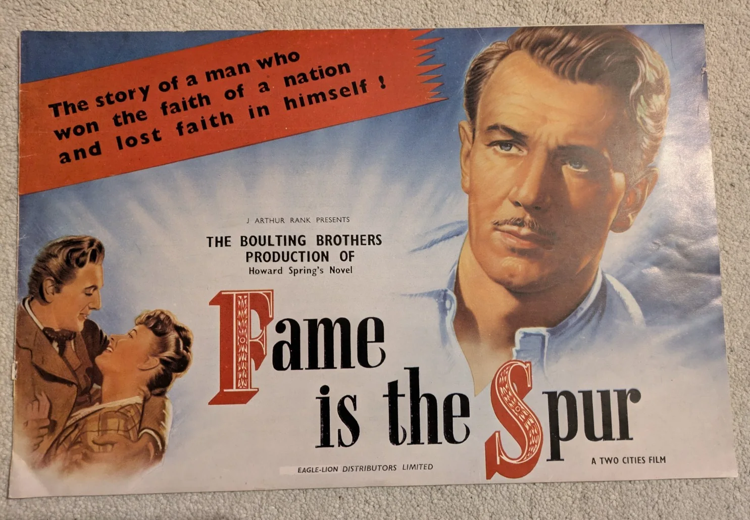 FAME IS THE SPUR Movie Rank Org Pressbook Rare 1947 37x24cms, изображение 3
