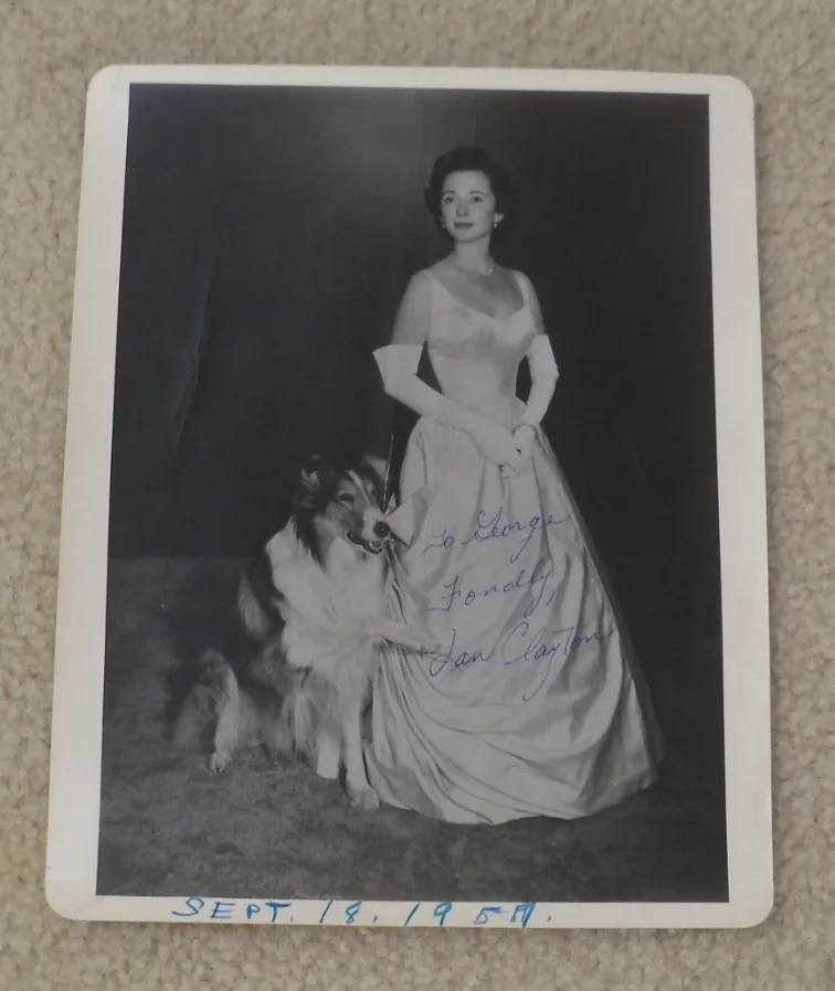 Jan Clayton — Jan Clayton with Lassie signed vintage photo, image 4