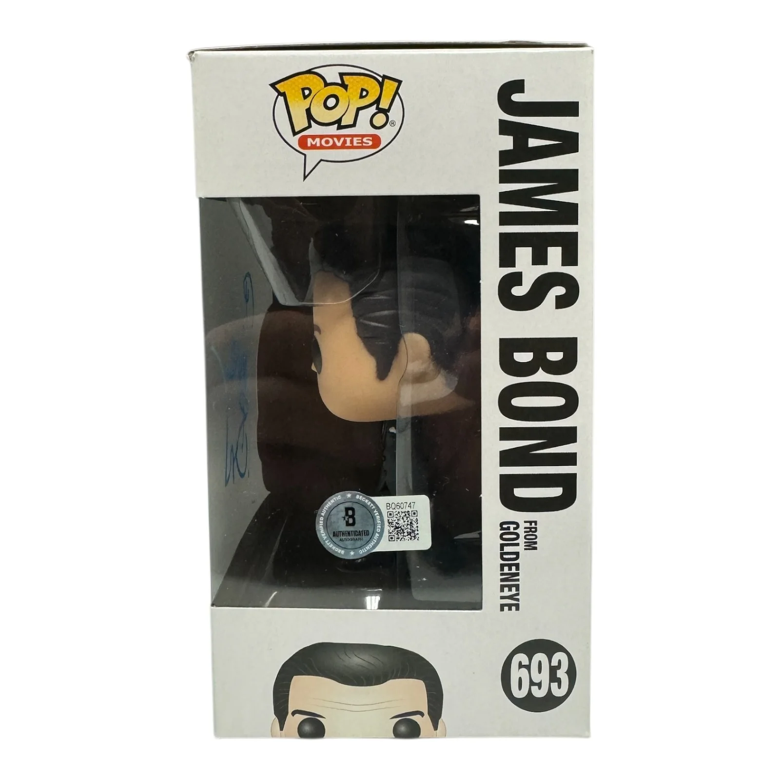 Pierce Brosnan — Pierce Brosnan Signed Autograph James Bond Funko Pop 693 Beckett BAS 007, image 2
