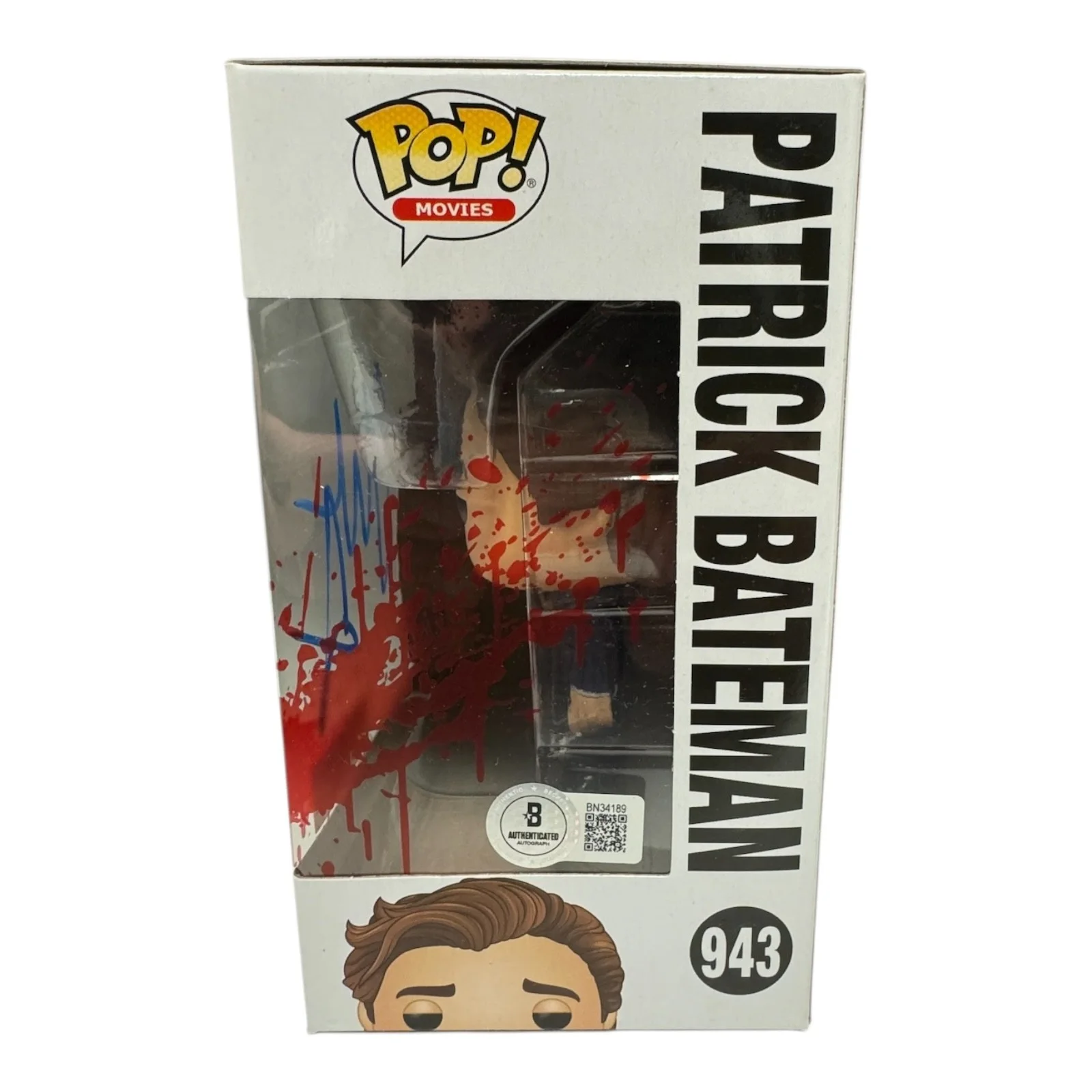 CHRISTIAN BALE — Christian Bale Signed Autograph American Psycho Funko Pop 943 Beckett Bas, изображение 2