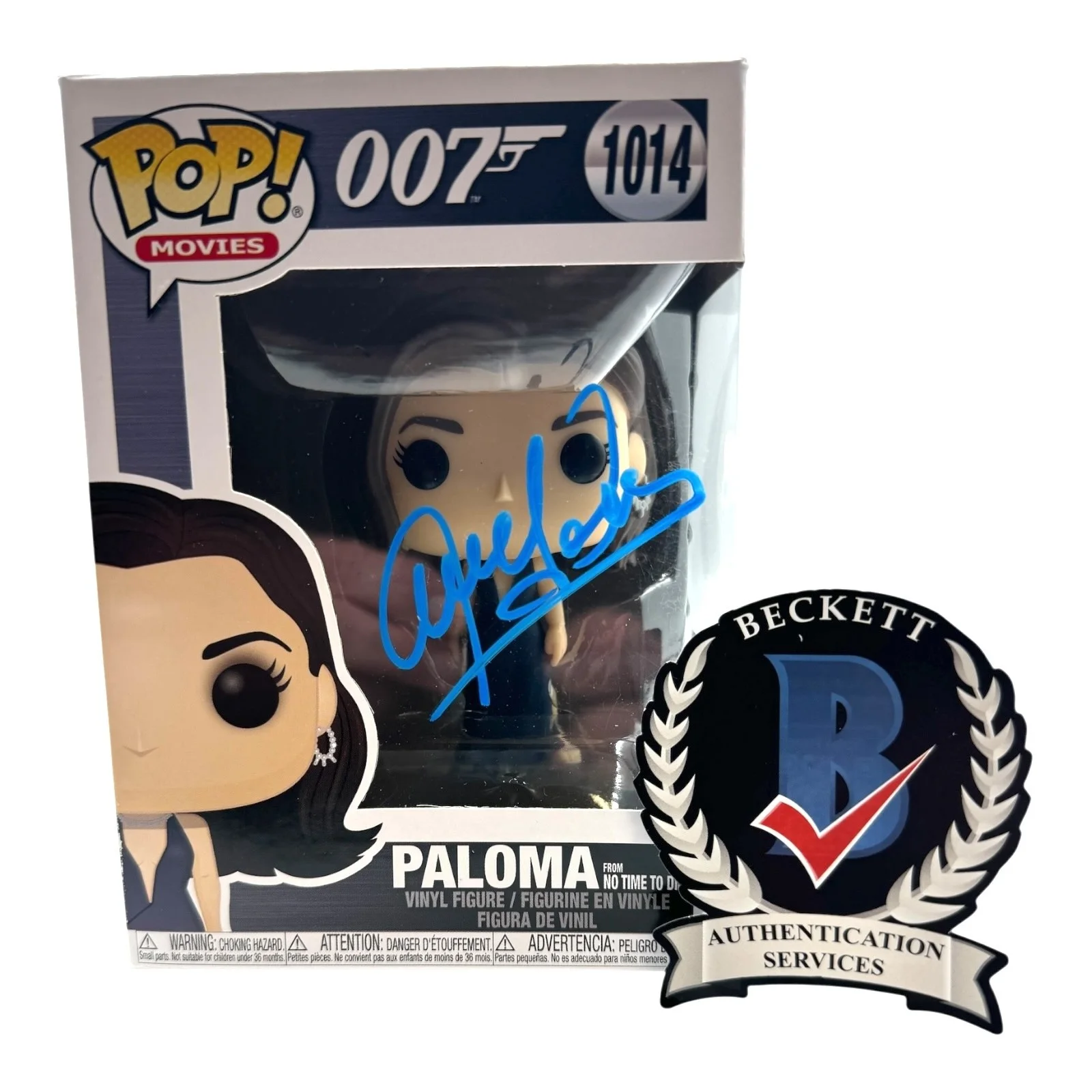 ANA DE ARMAS — ANA DE ARMAS SIGNED AUTOGRAPH JAMES BOND FUNKO POP 1014 BECKETT BAS COA 007