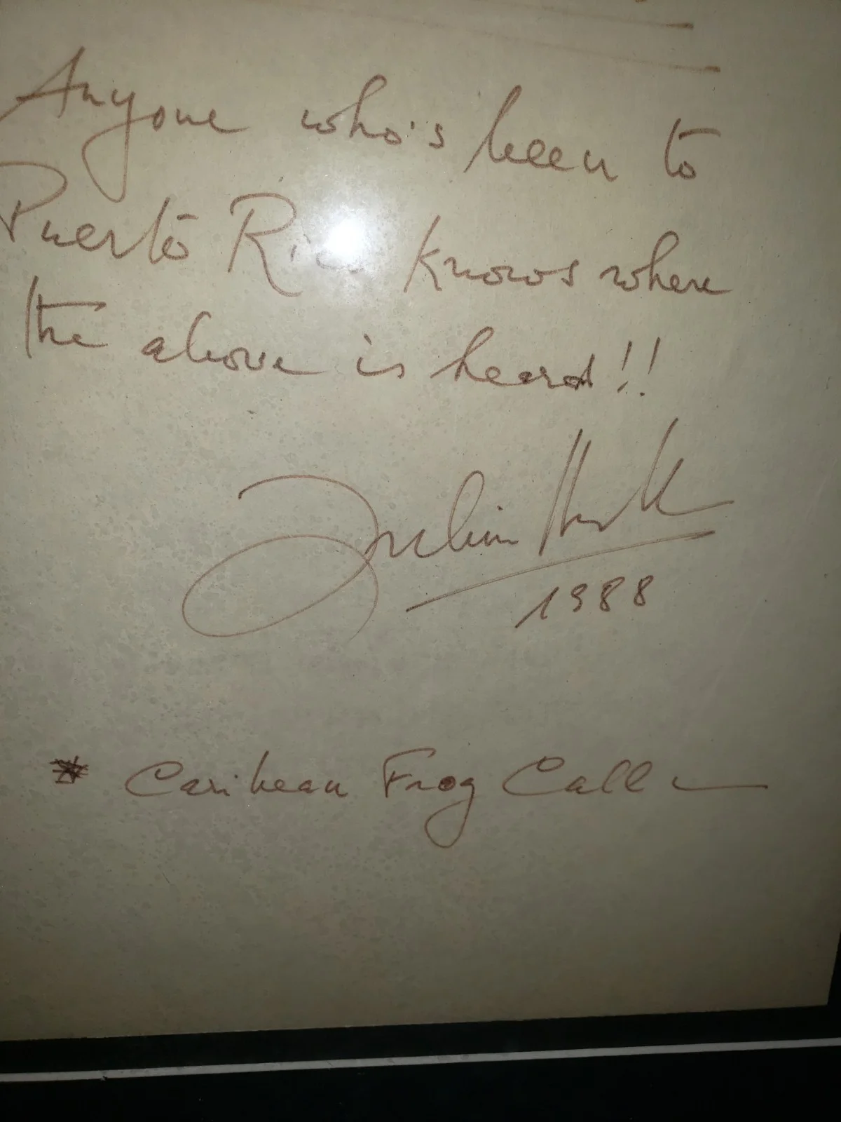 SIGNED ZUBIN MEHTA " Caribbean Frog Call " 1988 Puerto Rico musical song notes, изображение 3